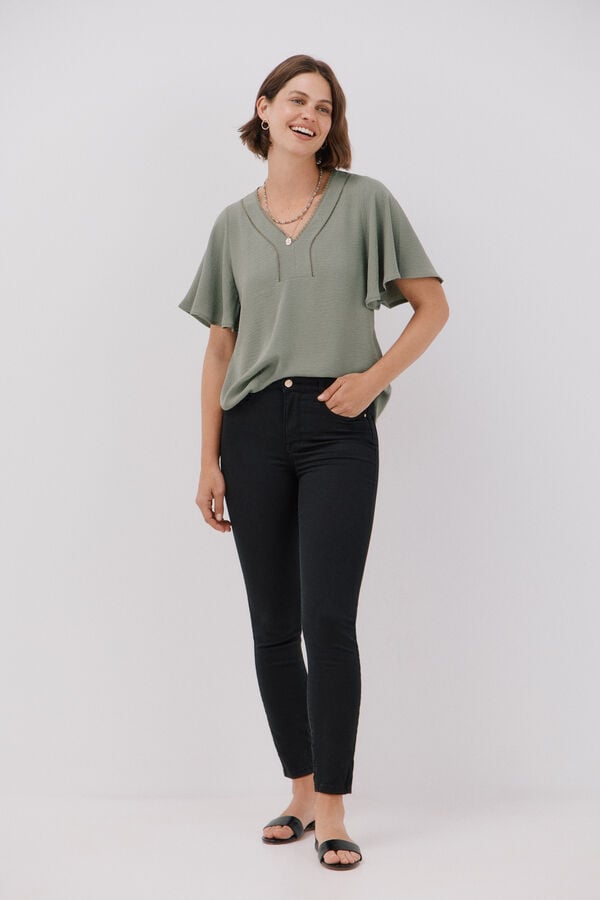 Cortefiel Jeans Sensacional Slim Color Preto