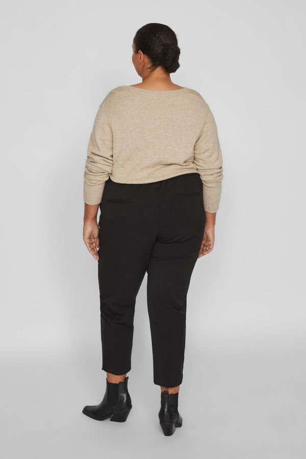 Evoked by Vila Pantal&oacute;n de vestir capri cintura alta curvy Negro