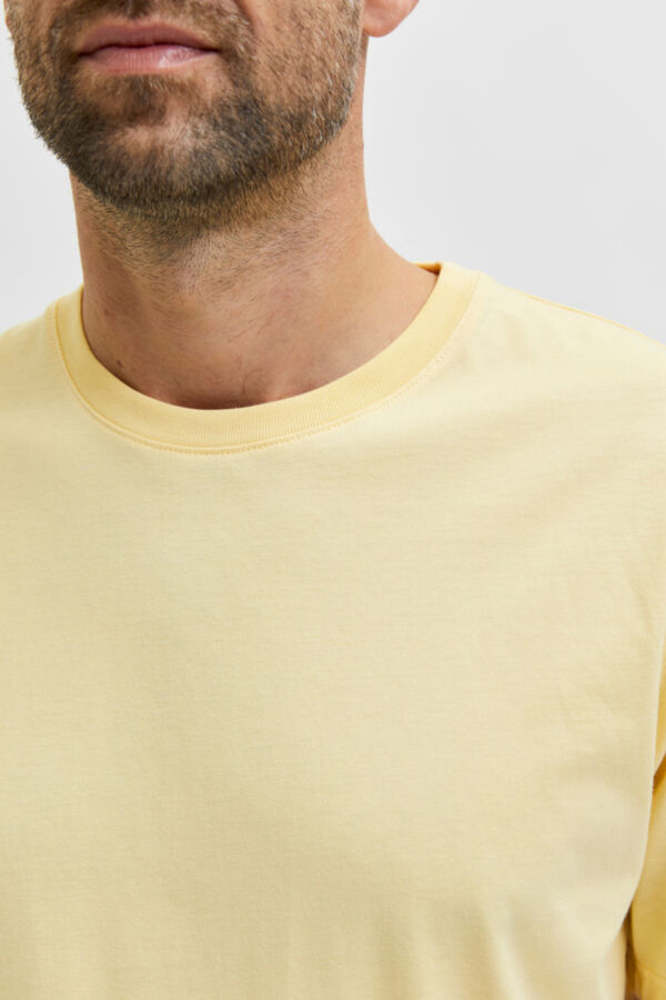 Cortefiel Camiseta de manga corta 100% algodón orgánico Amarillo