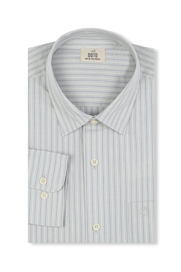 OOTO Camisa rayas estructura Azul