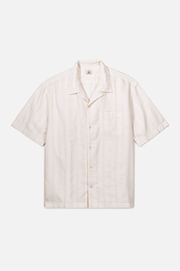 OOTO Camisa estruturada de manga manga curta Ecru