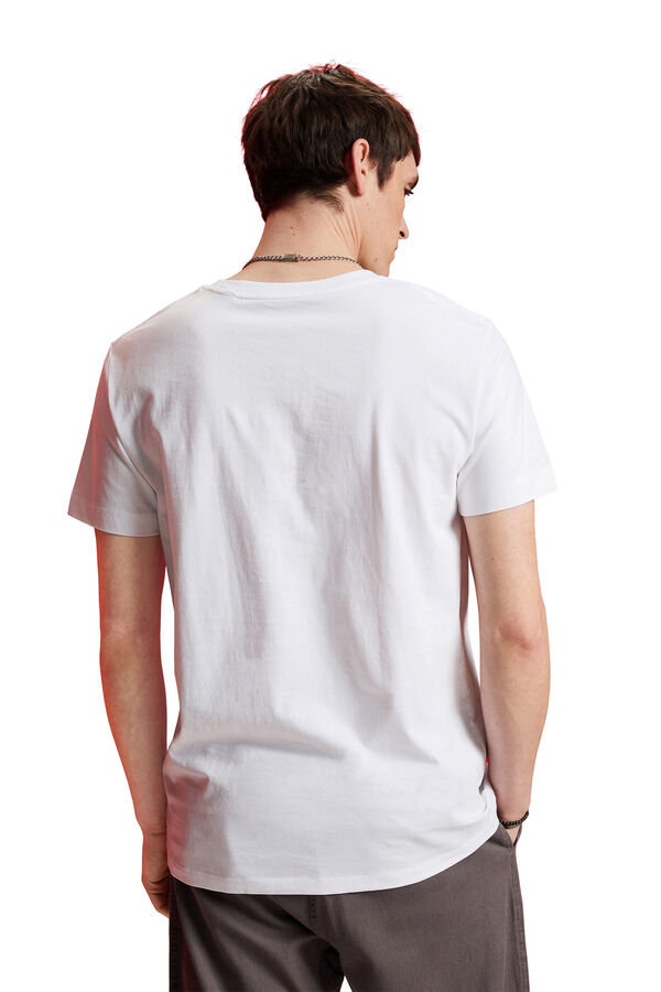 Cortefiel Camiseta algodón regular fit Estampado blanco