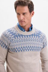 Cortefiel Su&eacute;ter fantasia de algod&atilde;o com gola redonda Ecru