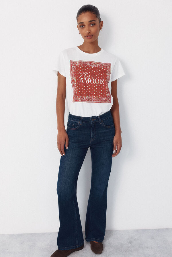 Cortefiel Camiseta estampado posicional Rojo