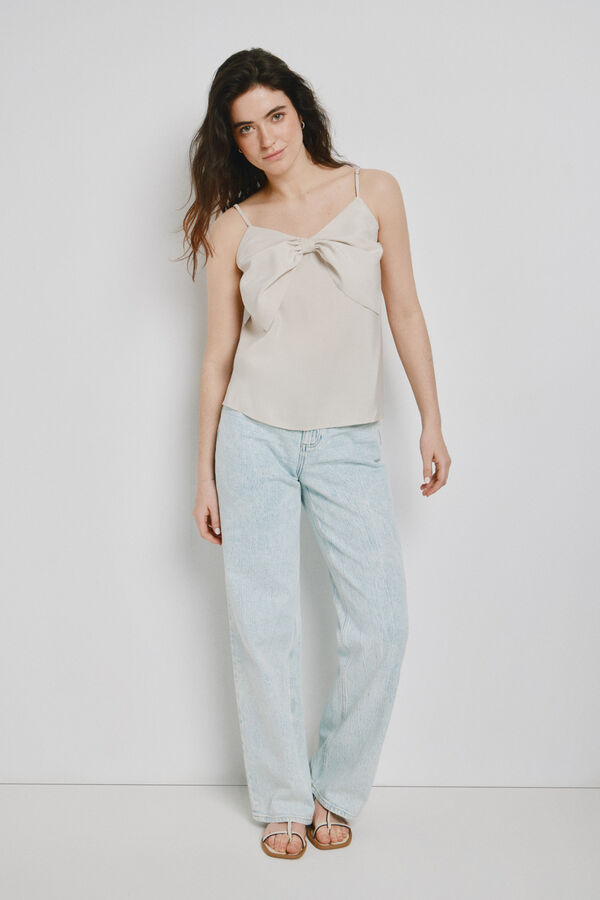 Vero Moda Top com la&ccedil;o e al&ccedil;as ajust&aacute;veis Tostado