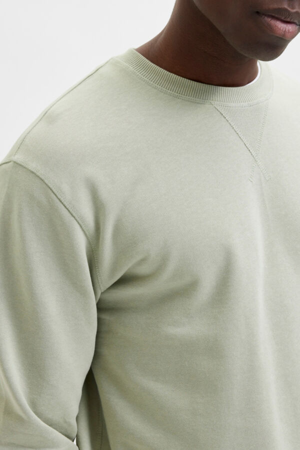 Cortefiel Sweatshirt algodão orgânico gola caixa Cinzento