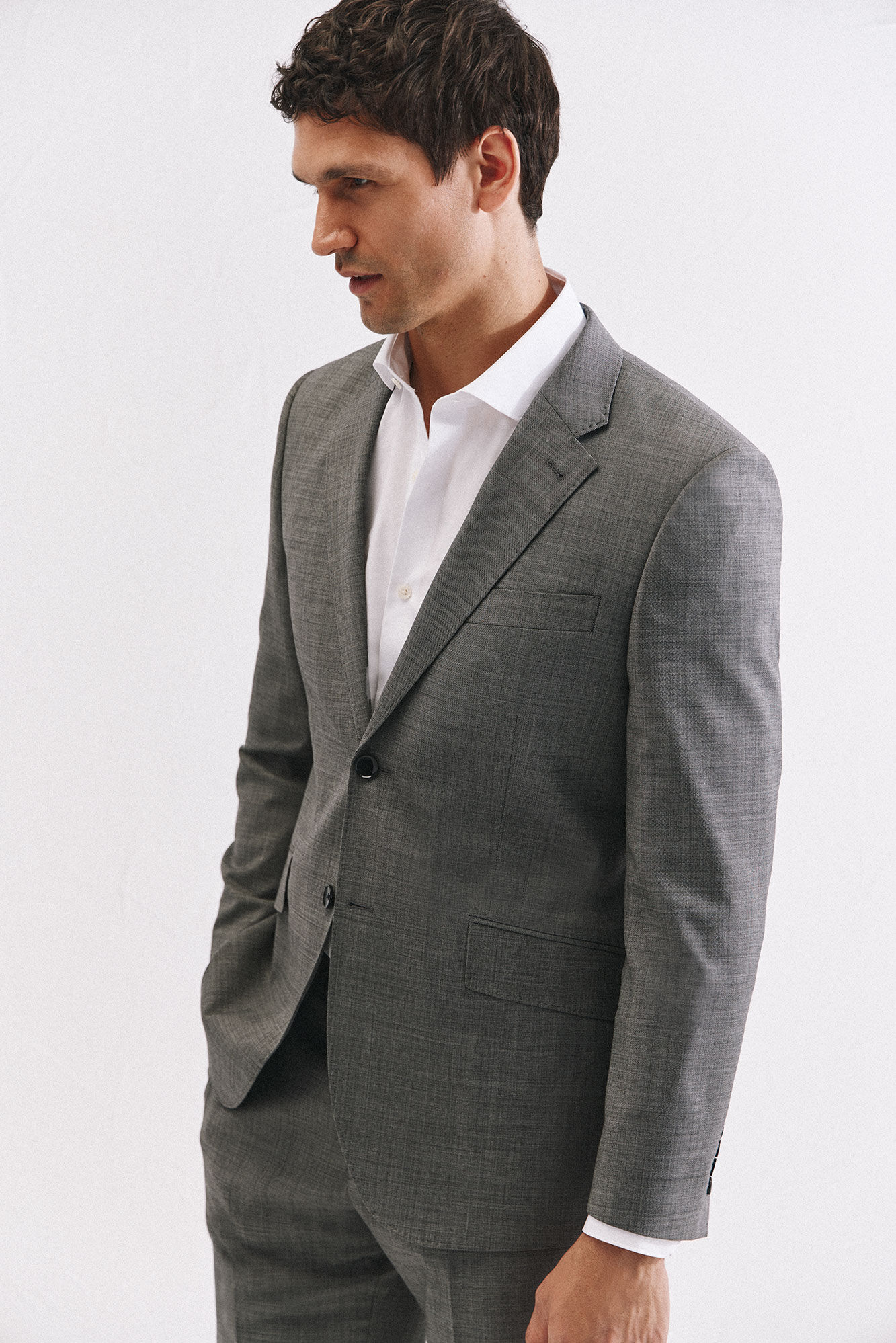 Cortefiel Blazer cinza estruturado slim fit