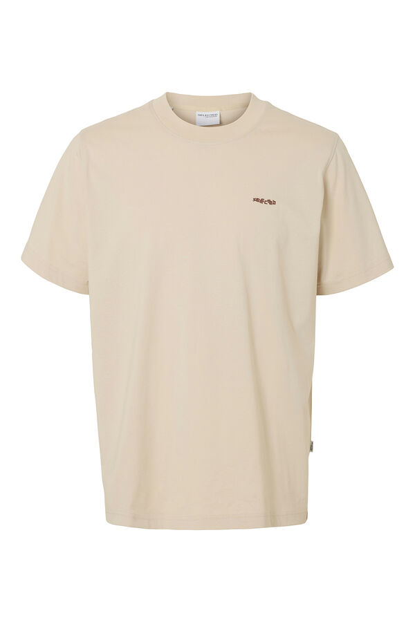 Selected T-shirt de manga curta Cinzento