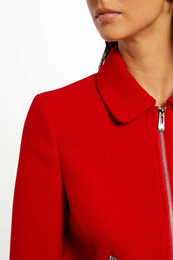 Morgan Chaqueta recta con cremallera Rojo