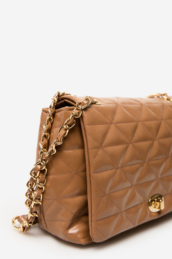 Cortefiel Bolsa acolchoada com brilho Castanho