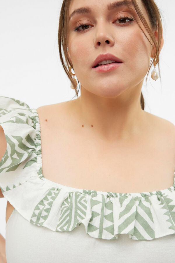 Vero Moda Curve Vestido midi al&ccedil;a grossa tamanho grande  Branco