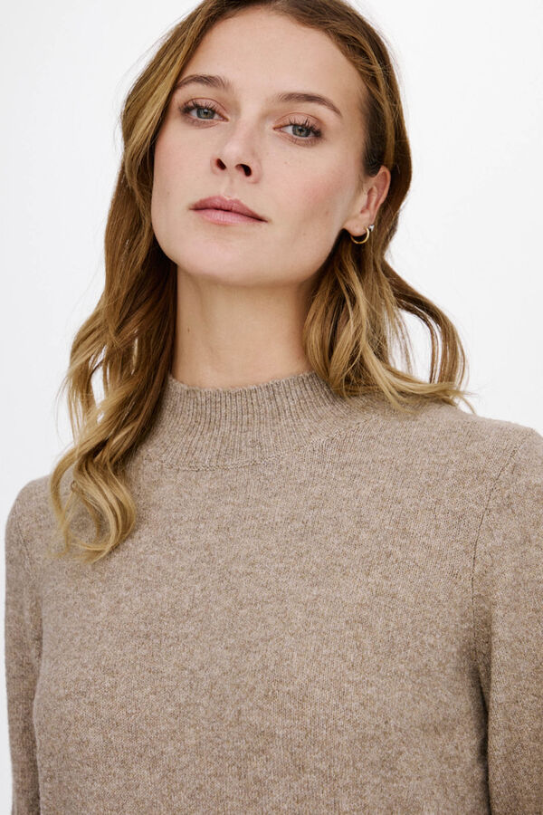 Vila Su&eacute;ter de malha com camisa Castanho