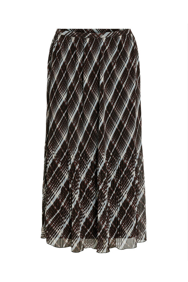 Vila Falda midi de gasa plisada Negro