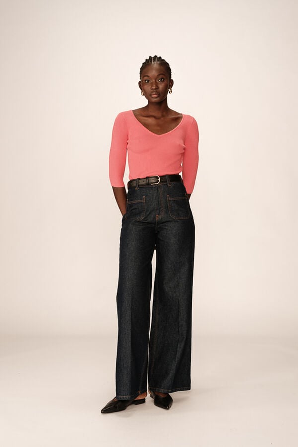 Grace & Mila Jersey de punto de canal&eacute; Coral