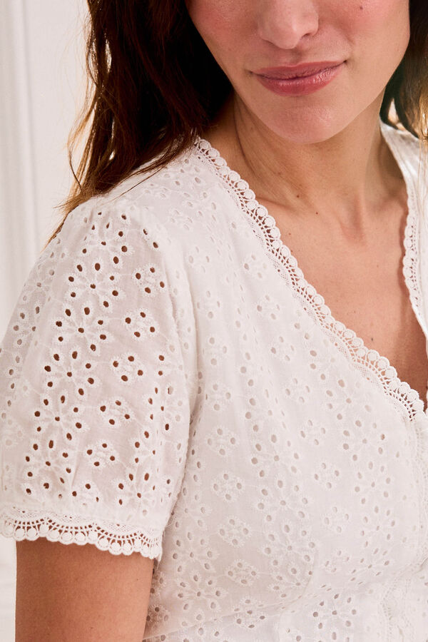 Polín Et Moi Vestido curto popelina Branco