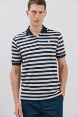 Cortefiel Polo piqu&eacute; de rayas Azul marino