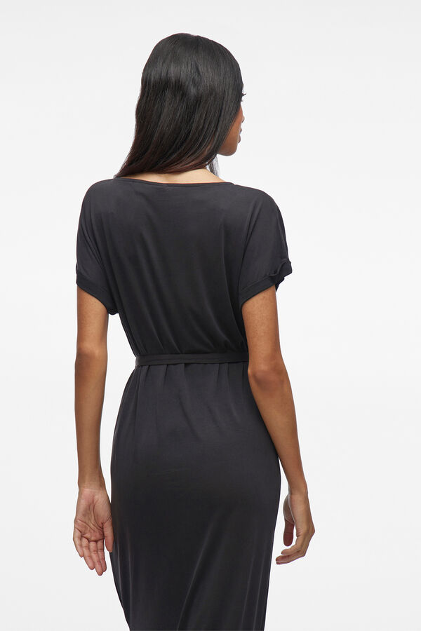 Vila Vestido midi manga corta Negro
