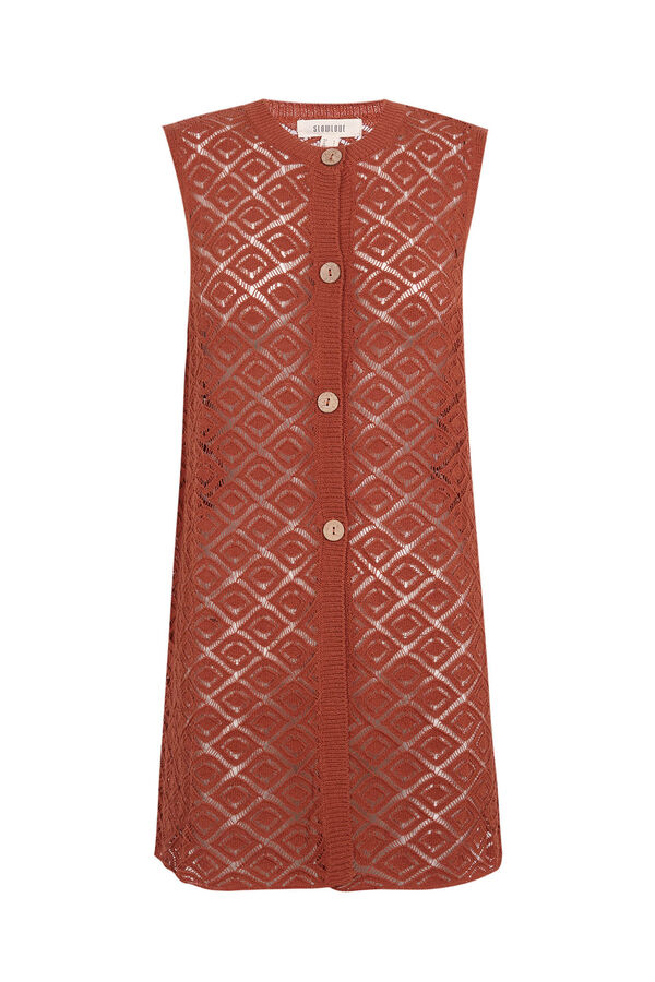 Slowlove Colete longo de malha Laranja