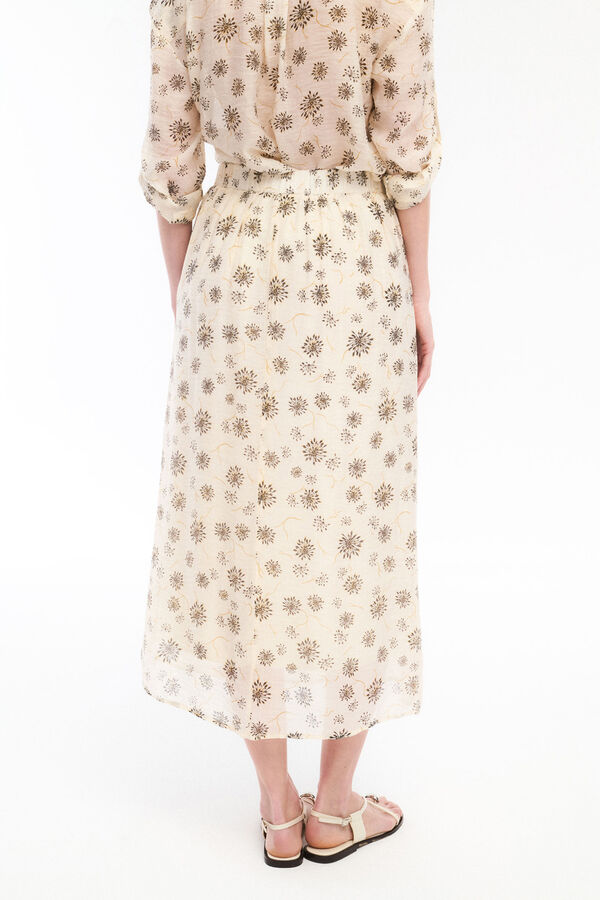 Vila Saia midi estampada com viscose Cinzento