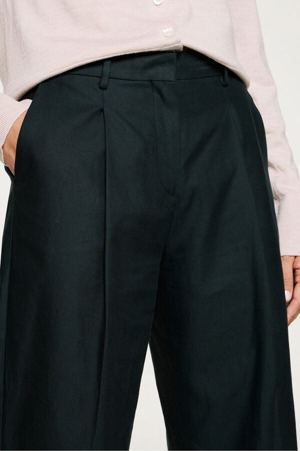 Selected Pantal&oacute;n chino pinzas. Negro