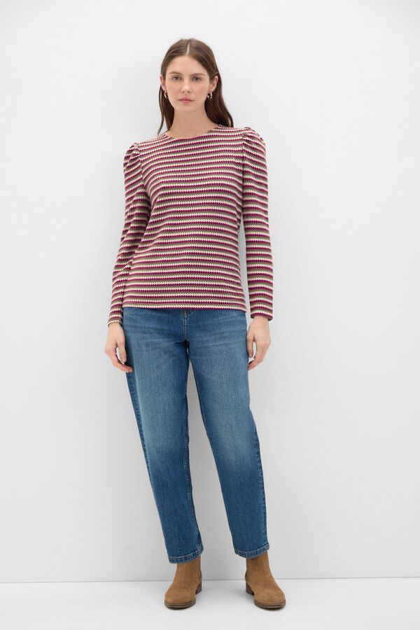 Cortefiel Top con estructura de rayas Estampado verde