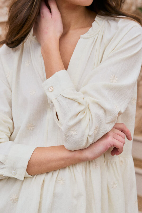 Pol&iacute;n Et Moi Vestido corto algod&oacute;n Pau Beige