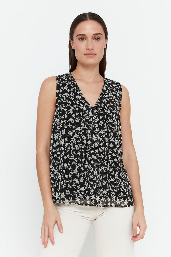 Vero Moda Blusa fluida estampada Negro