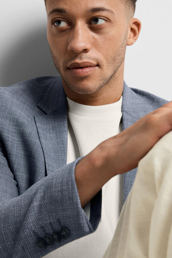 Selected Blazer Slim Fit confecionado com materiais reciclados Azul