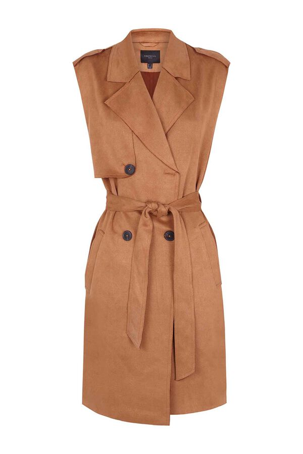 Cortefiel Colete comprido efeito perante Castanho