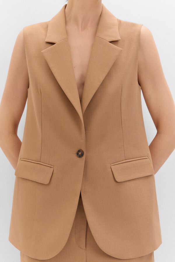 Cortefiel Colete comprido Castanho