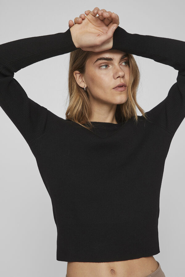 Vila Top de punto canal&eacute; Negro