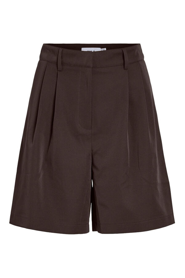 Vila Bermuda midi de cintura alta Marr&oacute;n oscuro
