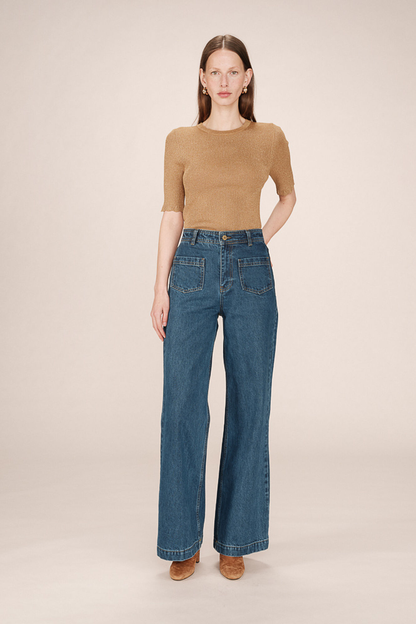 Grace & Mila Cal&ccedil;as denim de cintura alta