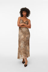 Vero Moda Vestido em gaze de al&ccedil;as Castanho
