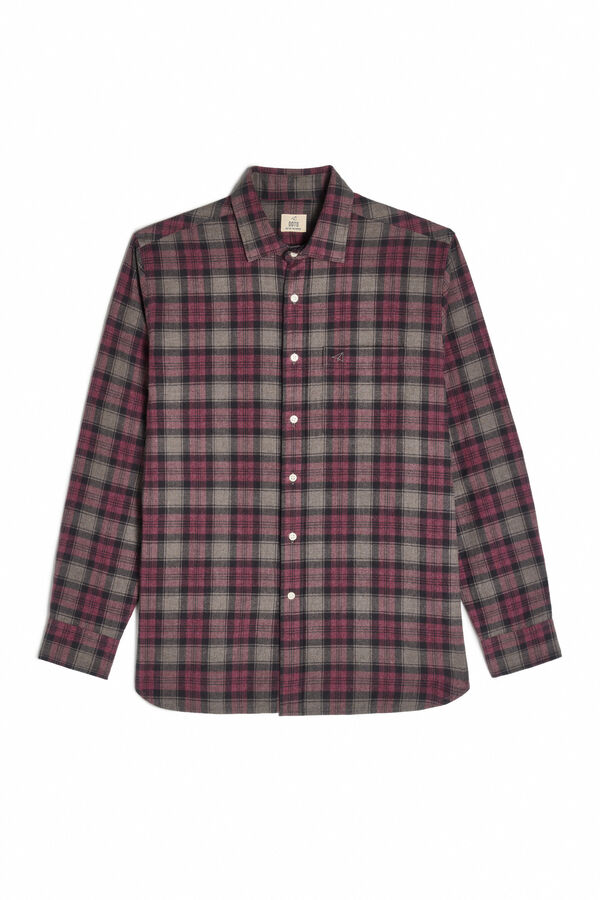 OOTO Camisa xadrez xadrez manga comprida Granada