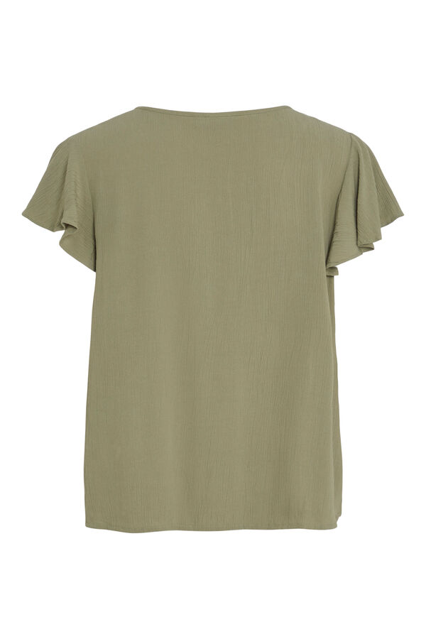 Vila Blusa cuello escote Verde