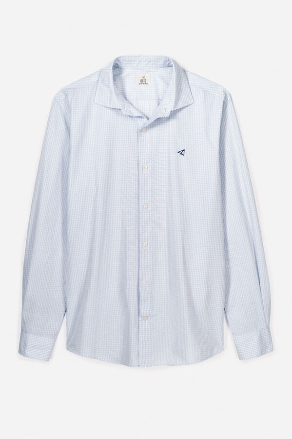 OOTO Camisa de popelina de manga comprida Azul