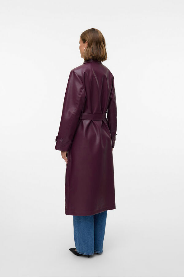 Vero Moda Sobretudo longo de trench sint&eacute;tico Roxo