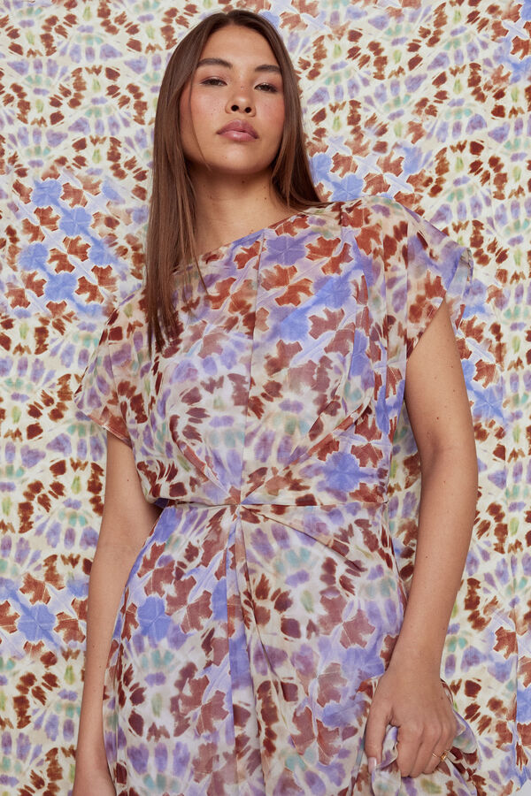 Slowlove Vestido midi drapeado Multicolor