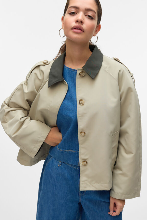 Vero Moda Casaco curta com gola de lapela Verde