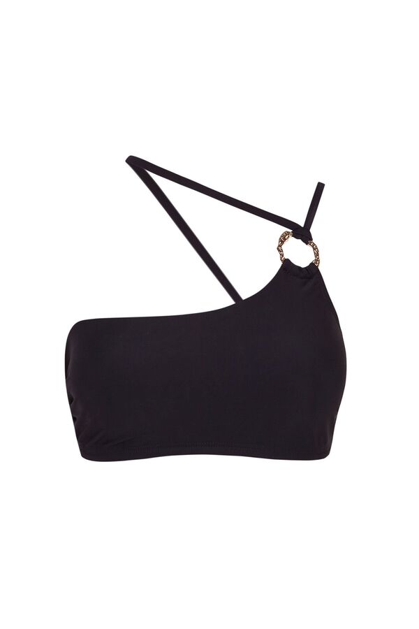 Cortefiel Top bikini asim&eacute;trico Negro