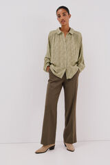 Cortefiel Blusa fluida estampada lurex Estampado verde