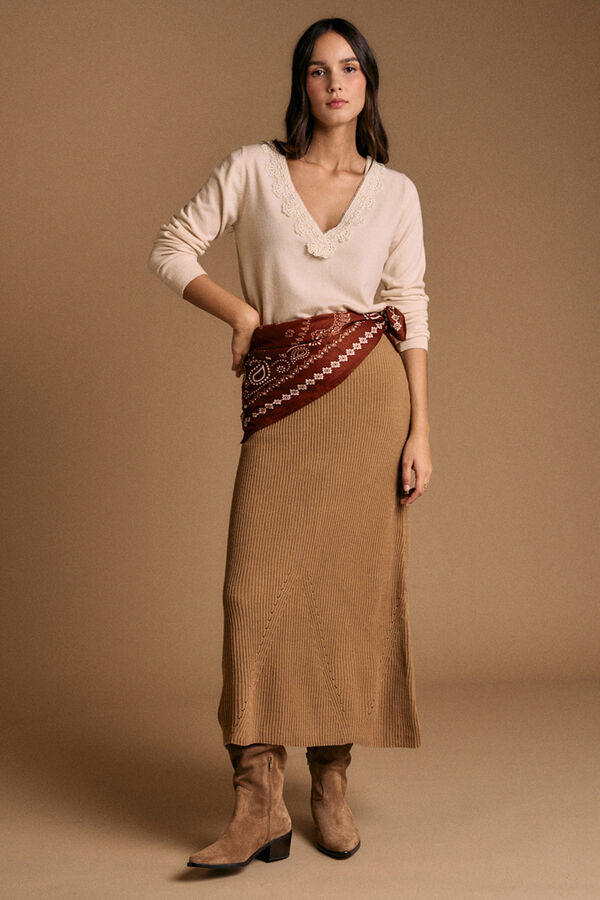 Pol&iacute;n Et Moi Falda larga Miressa Marr&oacute;n