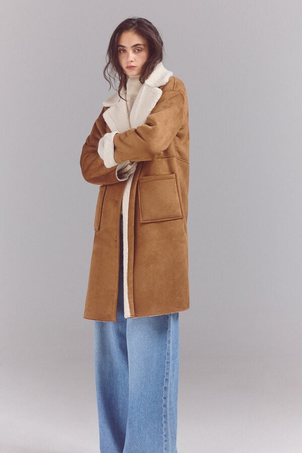 Slowlove Sobretudo dupla face Castanho