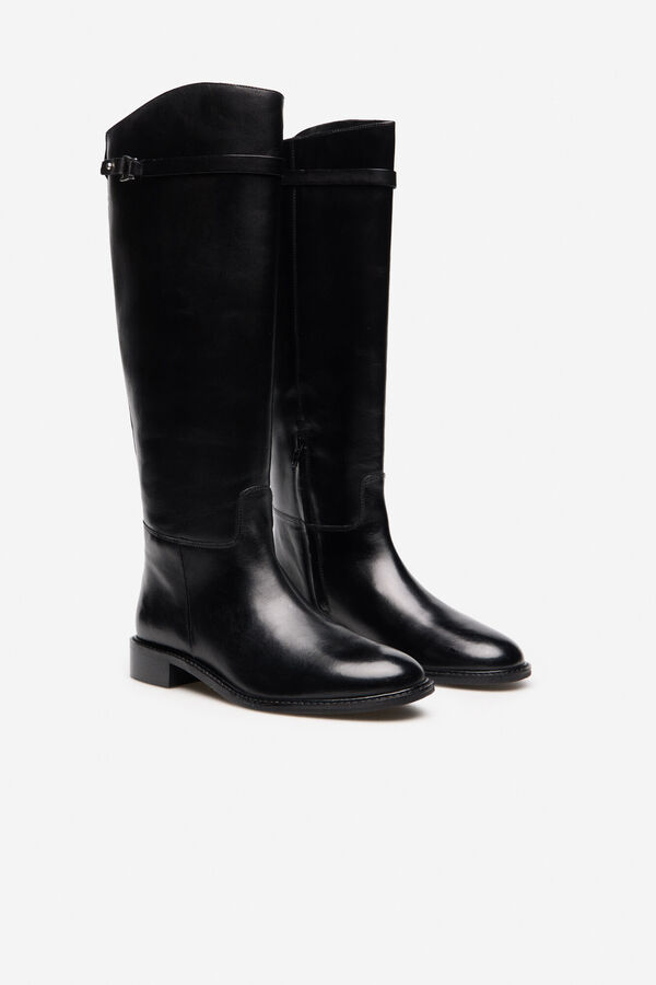 Cortefiel Bota h&iacute;pica piel Negro