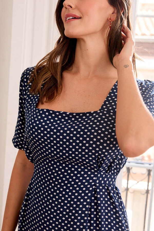 Pol&iacute;n Et Moi Vestido midi Yasira Azul