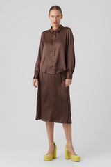 Vero Moda Camisa b&aacute;sica de mujer manga larga Castanho