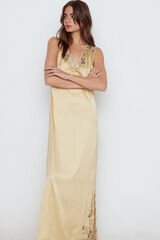 Slowlove Vestido lingerie bordado Dourado