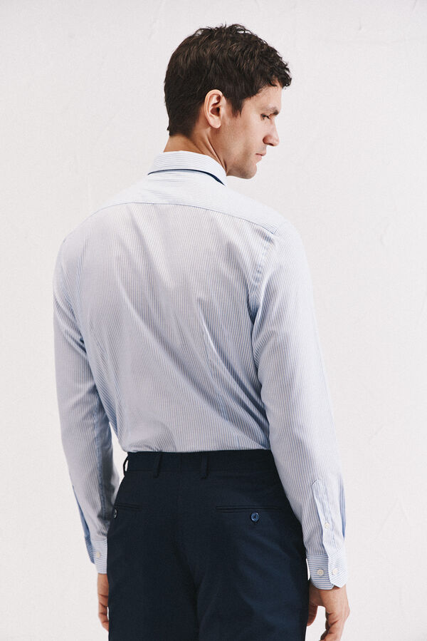 Cortefiel Camisa vestir otom&aacute;n slim fit f&aacute;cil plancha Azul