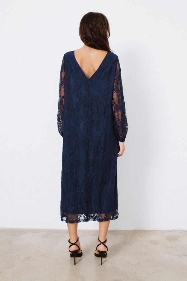 Vila Vestido de fiesta midi Azul marino